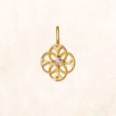 18K Gold Lace Flower Birthstone Charm (Imperial Topaz)