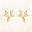 18K Gold Asymmetrical Star Earrings
