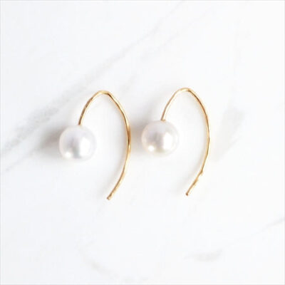 Pearl Oval Hook Earrings