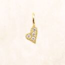 18K Yellow Gold Heart Shape Melee Diamond Charm