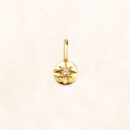 18K Yellow Gold Round Star Diamond Charm