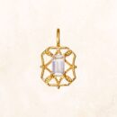 10K Gold Flowering Dogwood Charm (White Topaz)