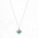 Silver Scalloped Trim Necklace (Turquoise)