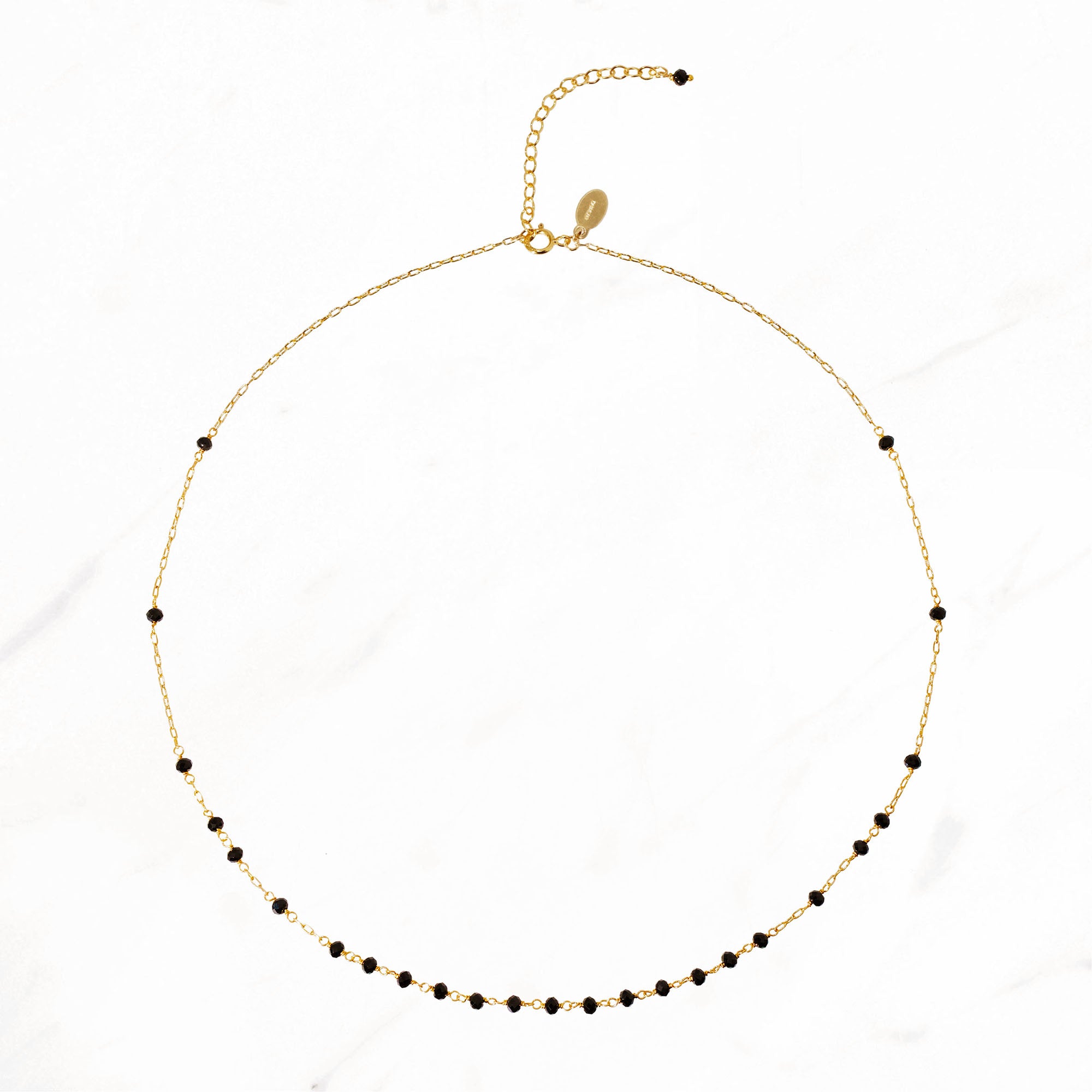 Black Spinel Short Decor Necklace