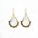 Teardrop Frame Earrings (Ice Quartz)
