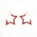Ruby Star Hoop Earrings S