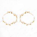 Wrapped Pearl Wavy Hoops