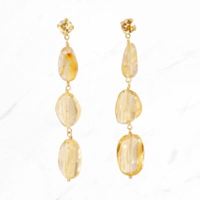 Bubble Dangle Earrings (Citrine)