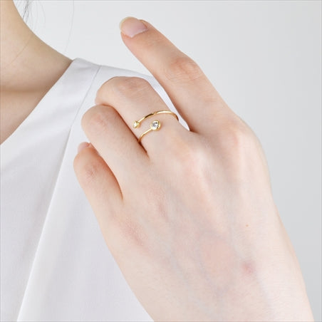 18K Yellow Gold Twin Diamond Wrap Ring - Image 2