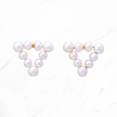 Pearl Triangle Shaped Earrings